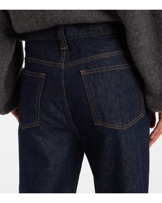 Jean Ample Benson A Taille Haute Khaite en coloris Blue