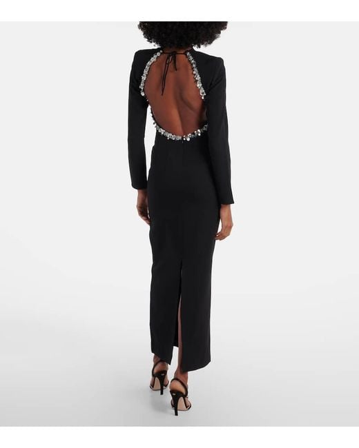 Vestido Largo De Crepe Con Lentejuelas ROTATE BIRGER CHRISTENSEN de color Black