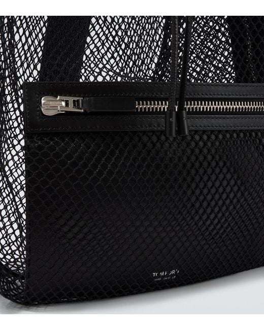 Tom Ford Black Leather-Trimmed Backpack for men