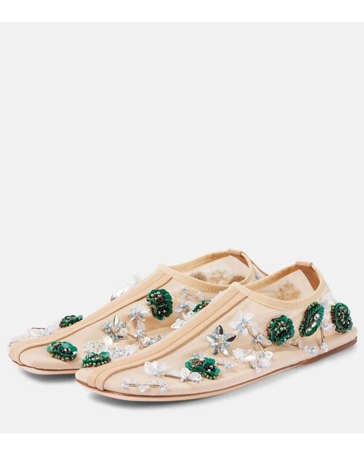 Christopher Esber Multicolor Embla Beaded-Mesh Flats