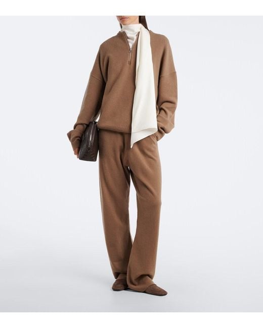 Extreme Cashmere Brown N°496 Like Cashmere-Blend Half-Zip Sweater