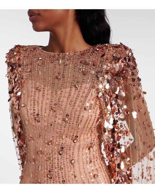 Jenny Packham Pink Verzierte Robe Blaize