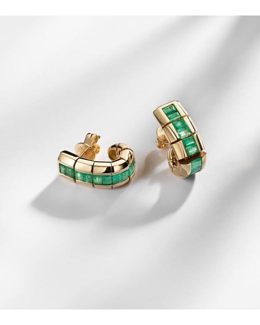 Boucles D'Oreilles Chains En Or 18 Ct Et Emeraudes SHAY en coloris Green
