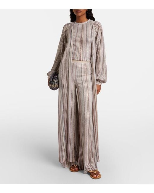 Missoni Multicolor Striped Lame Wrap Cardigan