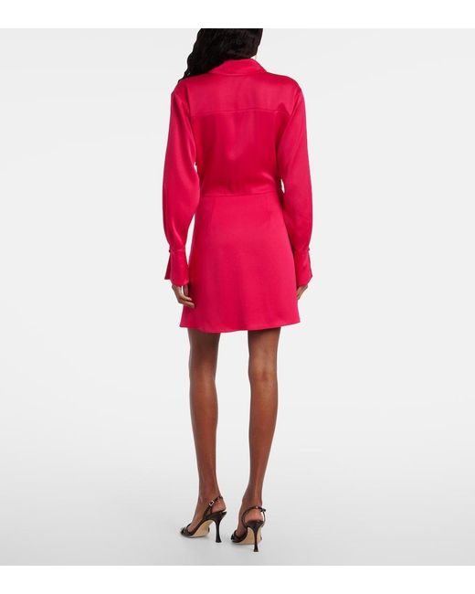 Jonathan Simkhai Red Talit Draped Satin Wrap Dress