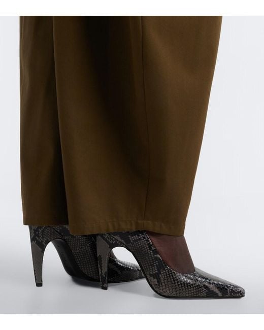 Jude Black Fame Snake-Effect Leather Pumps