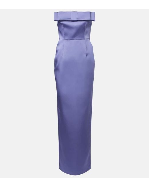 Vestido De Fiesta Sisu De Saten Con Lazo The New Arrivals Ilkyaz Ozel de color Purple