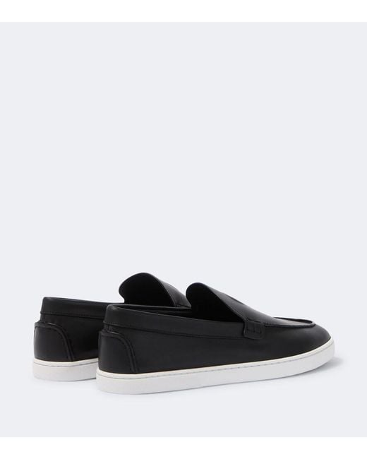 Christian Louboutin Black Neoclboat Leather Slip-On Shoes for men