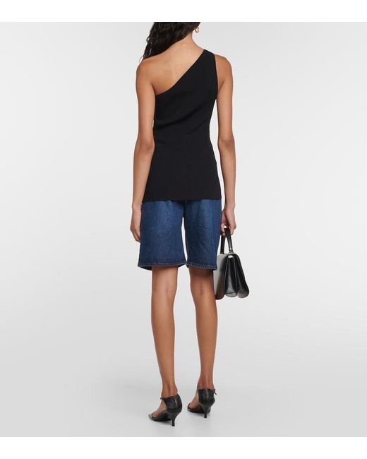 Totême  Black One-Shoulder Jersey Top