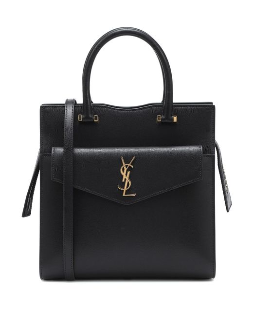 Saint Laurent Black Uptown Small Leather Tote