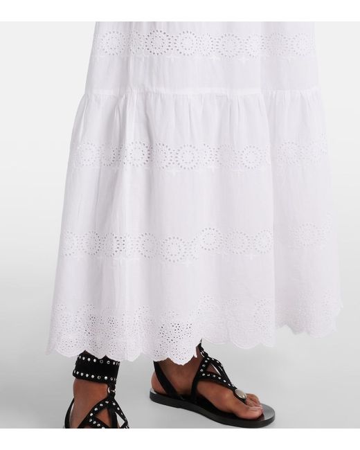 Melissa Odabash White Sophie Broderie Anglaise Cotton Maxi Dress