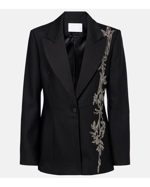 Costarellos Black Verzierter Blazer Lesia Aus Einem Wollgemisch