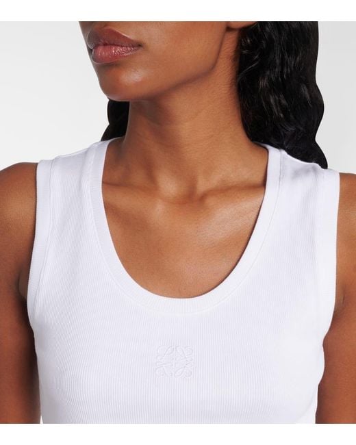 Loewe White Paula's Ibiza Cotton-Blend Tank Top