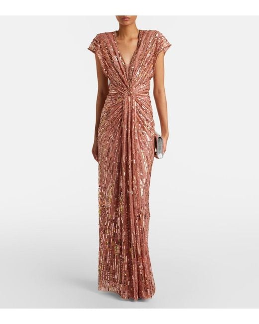 Jenny Packham Pink Zola Embellished Gown