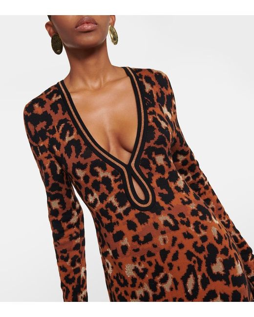 Vestido Midi Amur De Punto Estampado Johanna Ortiz de color Brown