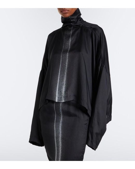 Rick Owens Black Jumbo Printed Cropped Top