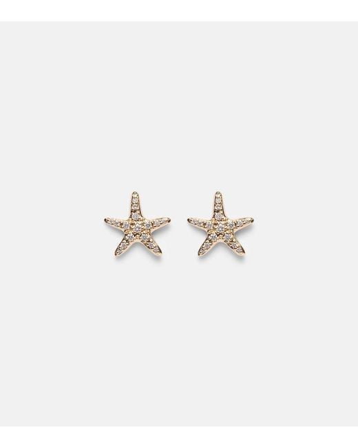 Sydney Evan White Starfish 14Kt Earrings With Diamonds