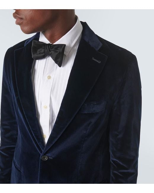 Blazer De Terciopelo De Algodon Rubinacci de hombre de color Blue