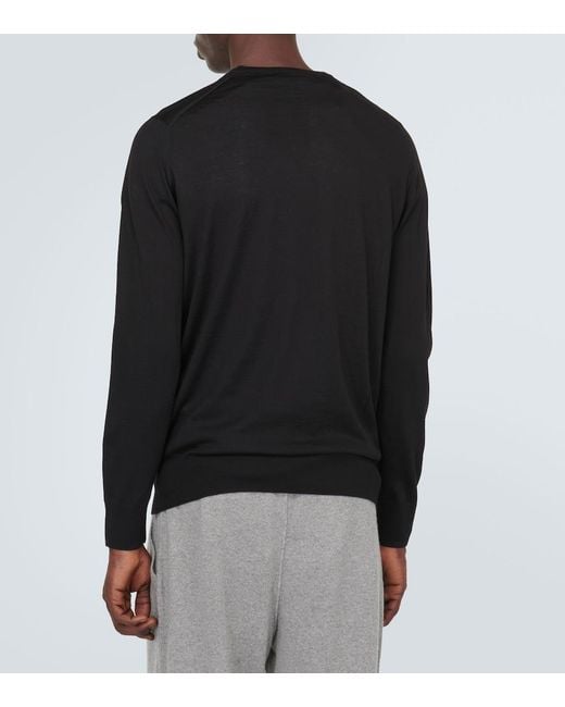 Loro Piana Black Knitted Virgin Wool Top for men