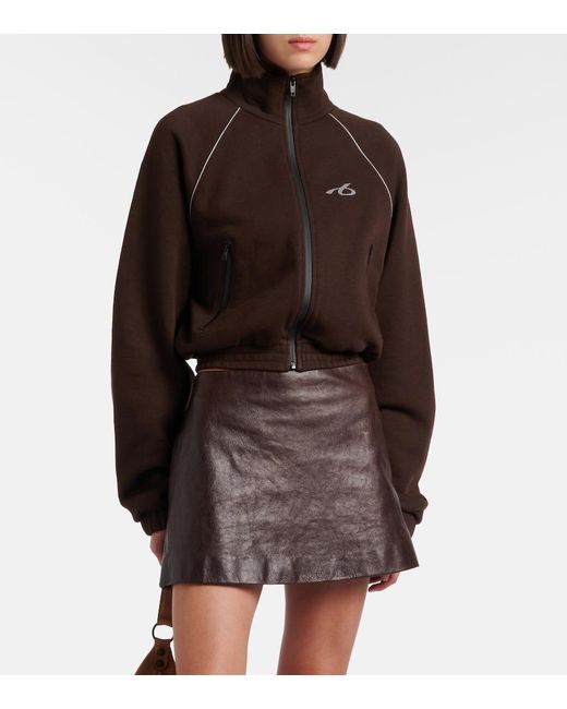 Balenciaga Brown Cotton Zip-Up Jacket