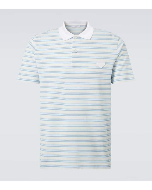 Prada Polohemd Aus Baumwolle in Blue für Herren