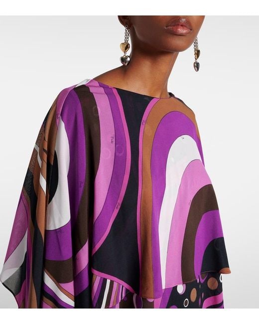Emilio Pucci Purple Iride Silk Maxi Dress