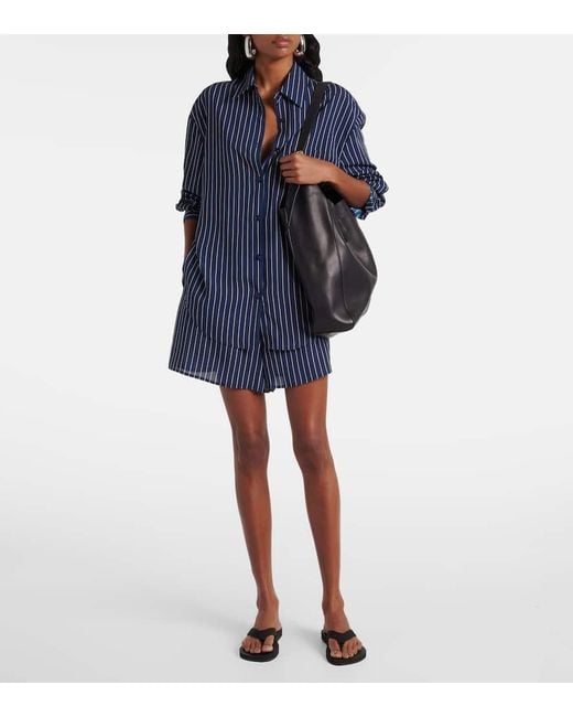 Frankie Shop Blue Lui Striped Shorts