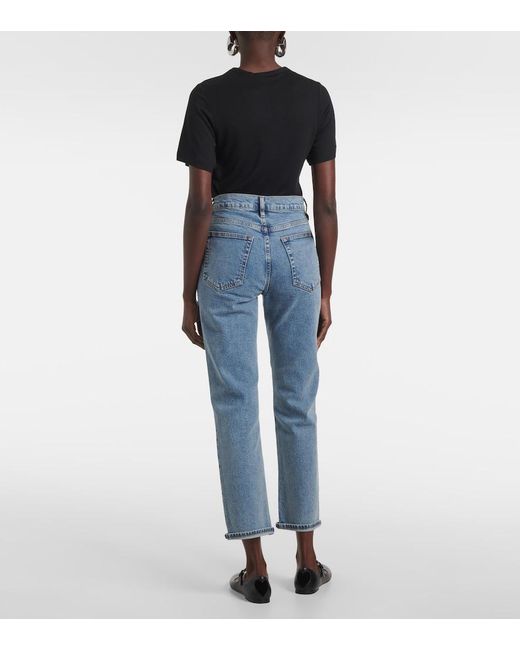 FRAME Blue The Borrowed Straight Jeans
