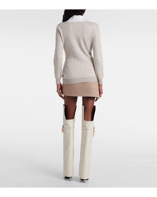 Polo En Mezcla De Lana Con Monogram 72 Givenchy de color Gray