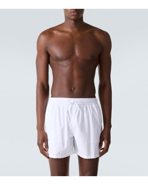 Fedeli White Madeira Swim Trunks for men