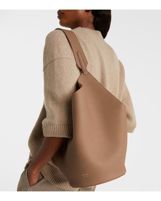 Khaite Brown Lotus Small Leather Tote Bag