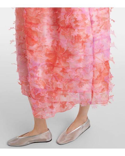 Vestido Midi De Tul Fruncido SUSAN FANG de color Pink