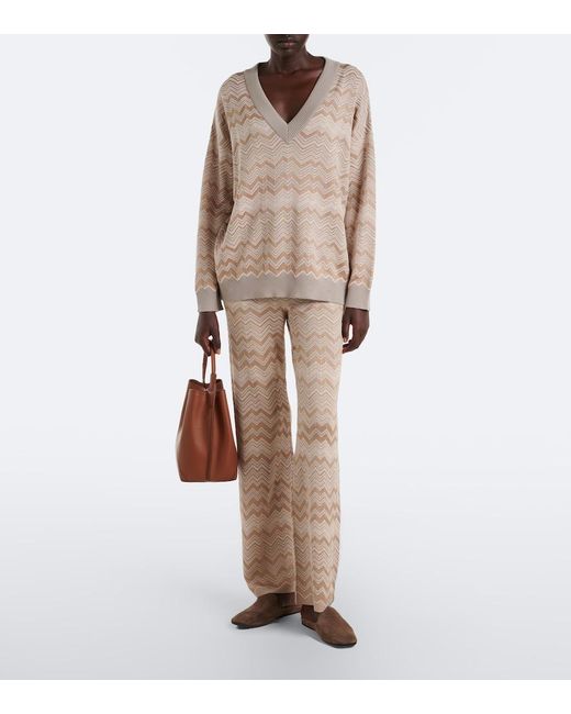 Missoni Natural Zigzag Flared Pants