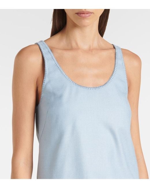 Gabriela Hearst Blue Muriel Silk And Wool Tank Top