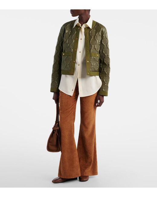Moncler Brown Corduroy Flared Pants