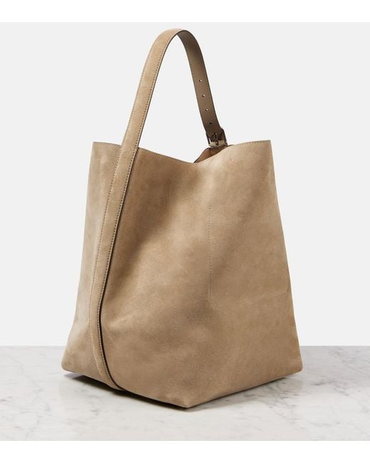 Totême  Natural Tote Bag Aus Veloursleder
