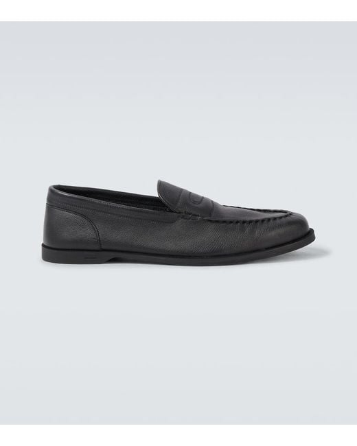 John Lobb Black Pace Leather Loafers for men