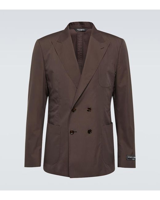 Dolce & Gabbana Brown Cotton And Silk Poplin Blazer for men