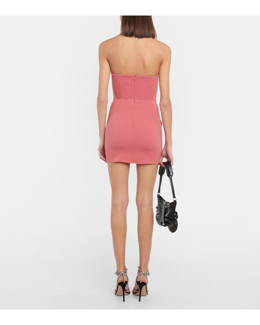 Alex Perry Pink Strapless Crepe Minidress