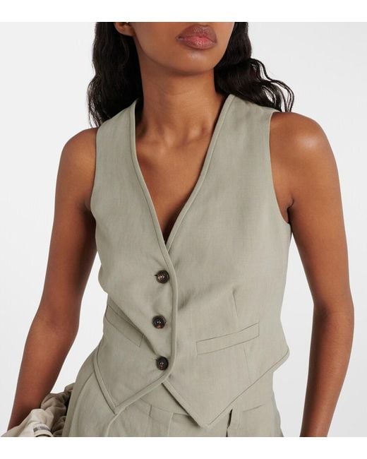 Brunello Cucinelli Gray Single-Breasted Vest