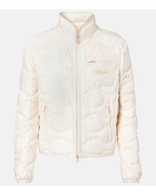 Moncler White Tegea Quilted Ripstop Down Jacket