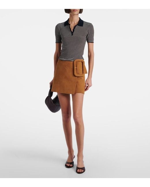 AMI Brown Suede Miniskirt