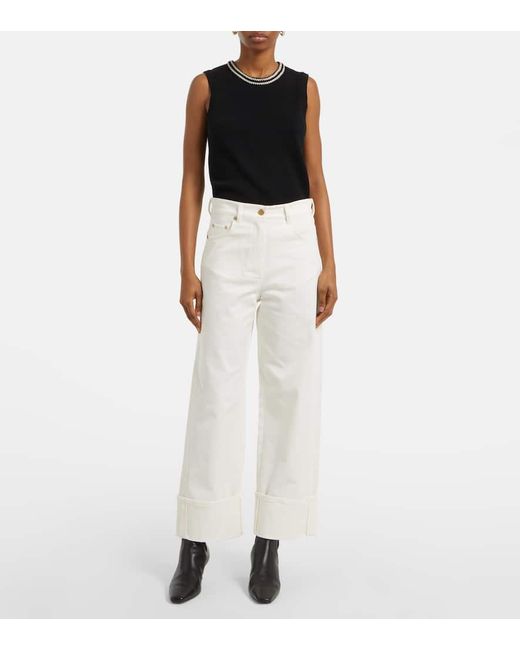 Jeans Cervia A Gamba Larga E Vita Media di Max Mara in White