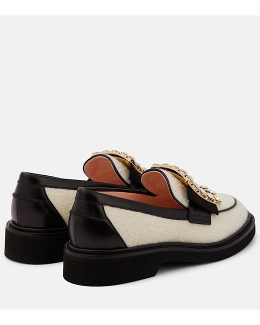 Roger Vivier Black Viv' Rangers Wool Boucle Loafers