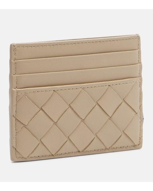 Bottega Veneta Natural Intrecciato Leather Card Holder