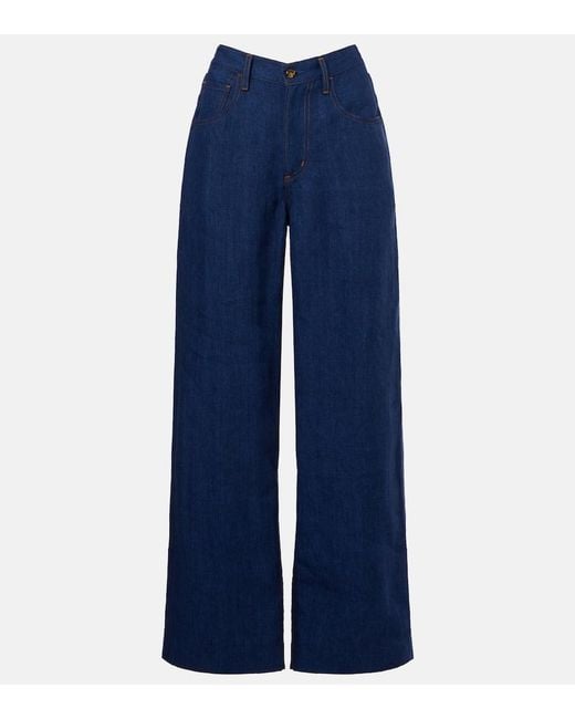 Citizens of Humanity Blue X Argent Ayla Mid-Rise Wide-Leg Jeans