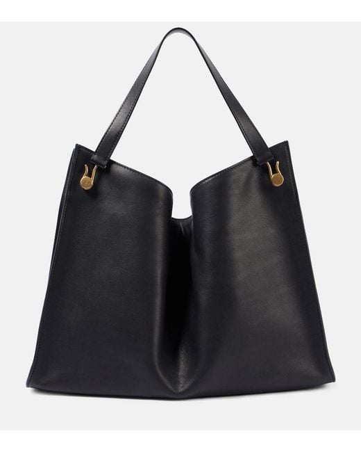 The Row Black Alexia Leather Tote Bag