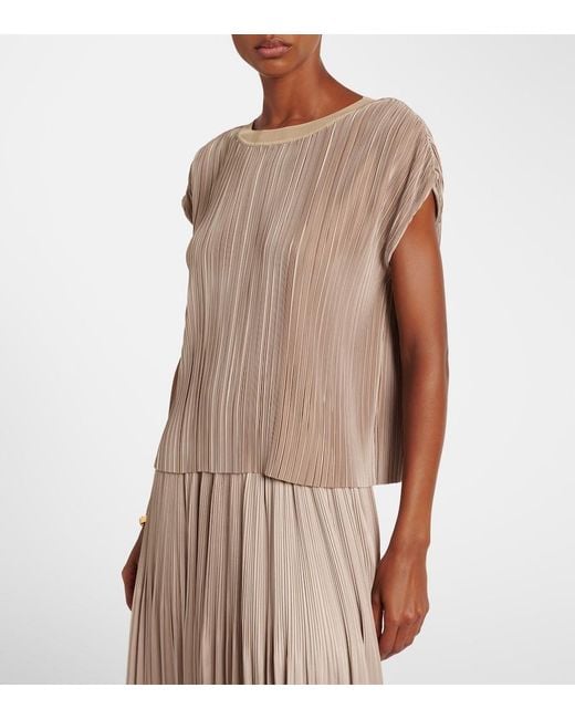 Joseph Natural Cedre Plisse Satin Top