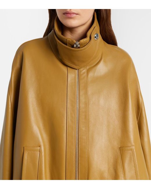 Khaite Natural Oversized Leather Jacket