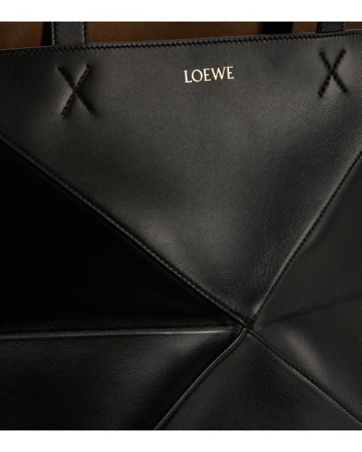 Loewe Black Puzzle Fold Xl Leather Tote Bag
